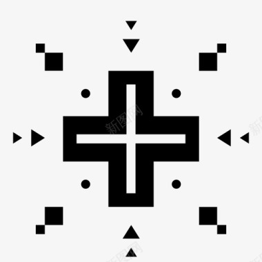 十字架标志图案三角形正方形图标图标