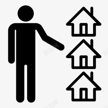 家庭选择小房子住房图标图标