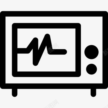 电视屏幕上的生命线医疗节目医学和健康图标图标