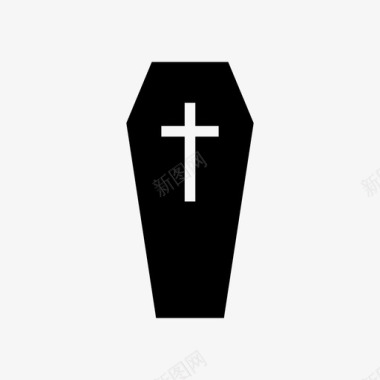 墓地棺材墓地十字架图标图标