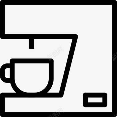 咖啡机形状对象图标图标