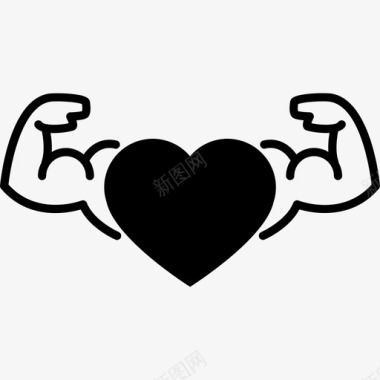 心脏与肌肉发达的男性体操运动员手臂体育体操图标图标
