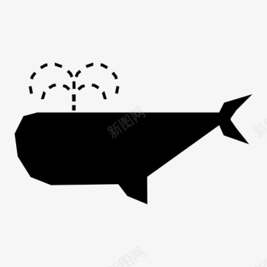 鲸鱼几何动物海洋图标图标