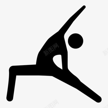 伸展瑜伽瑜伽姿势战士图标图标