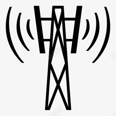 无线信号无线塔无线电波提供商图标图标