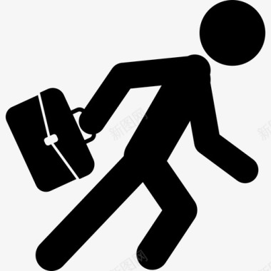 商人带着他的手提箱人人力资源跑来跑去图标图标