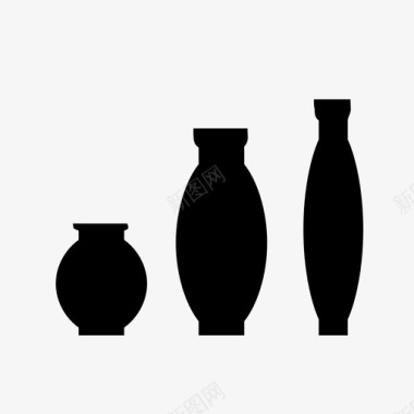花瓶器皿三个花瓶图标图标