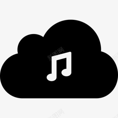 云服务器音乐云云计算图标图标