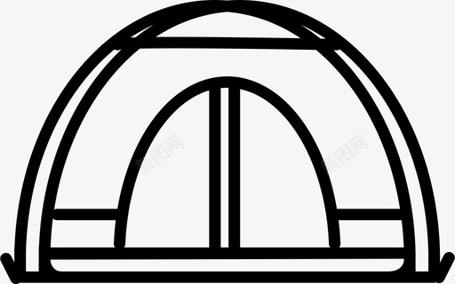 自然公园帐篷探险露营图标图标