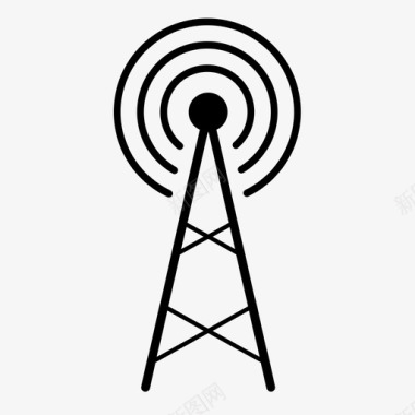 无线电塔发射塔传输信号图标图标
