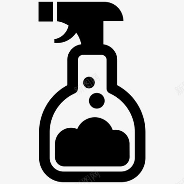 清新气泡喷雾瓶肥皂泡沫图标图标