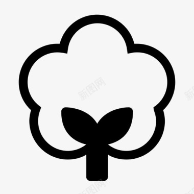 棉花农业棉花植物图标图标
