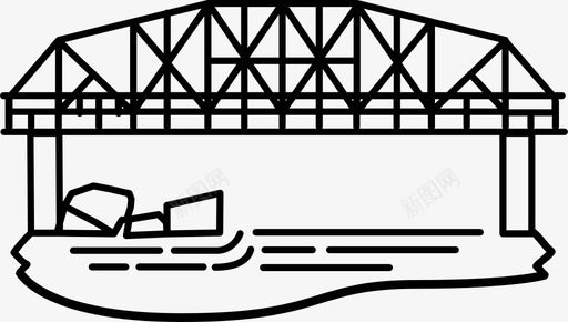 搭建桥梁桥梁水河流穿越图标图标