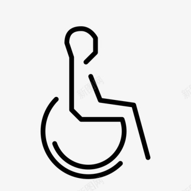 医院专用轮椅轮椅使用者坡道人图标图标