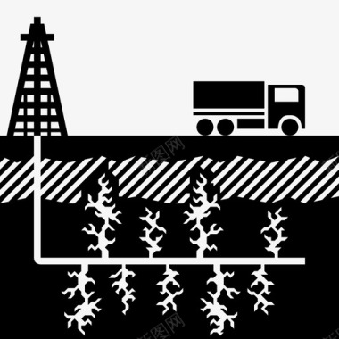天然椰子汁水力压裂钻井天然气图标图标