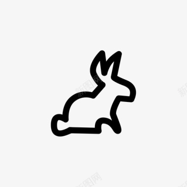 兔子简单宠物兔子图标图标