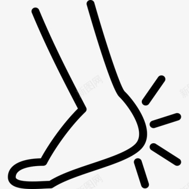 科学脚伤腿线图标图标