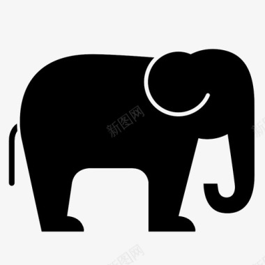 大象背影大象动物大型动物图标图标