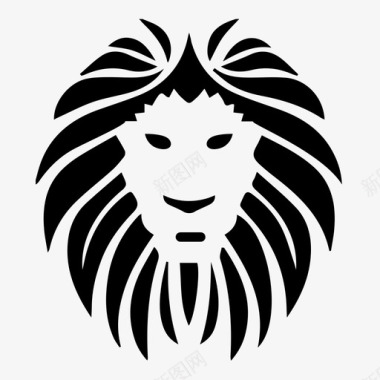 狮子门环狮子动物野兽图标图标