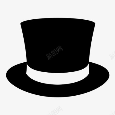黑色帽子绅士帽帽子服装图标图标