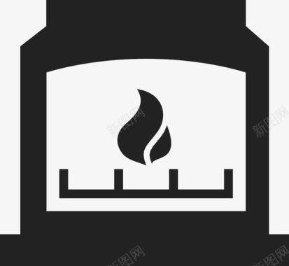 燃气壁炉火焰热的图标图标