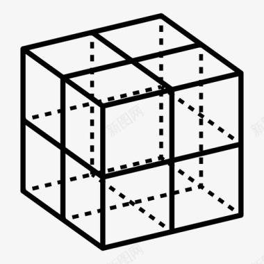 正方立方体划分三维正方形图标图标