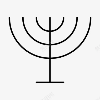 节日标志烛台犹太节日图标图标