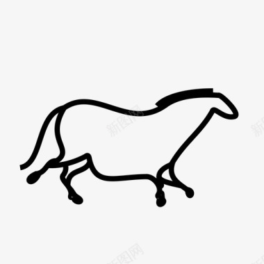 马动物洞穴绘画图标图标