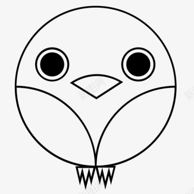 圆猫头鹰动物图标图标