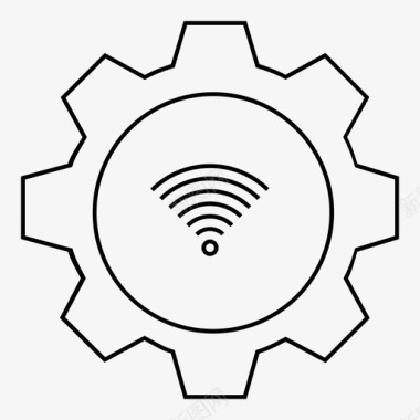 wifi设置无线信号线框图标图标