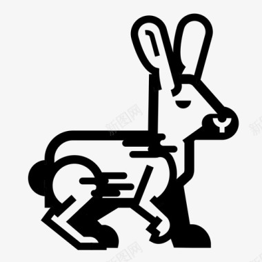 抽象兔子哺乳动物野兔图标图标