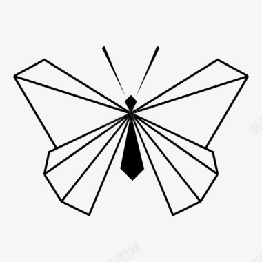 线条几何装饰蝴蝶对称甜美图标图标