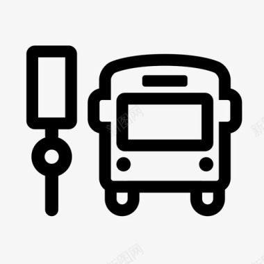 汽车存放标志公共汽车站城市公共交通图标图标