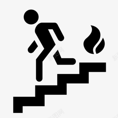 紧急情况使用楼梯工具安全措施图标图标