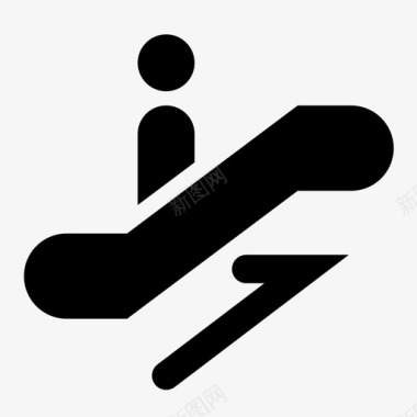人员倍增自动扶梯向上系统标牌图标图标