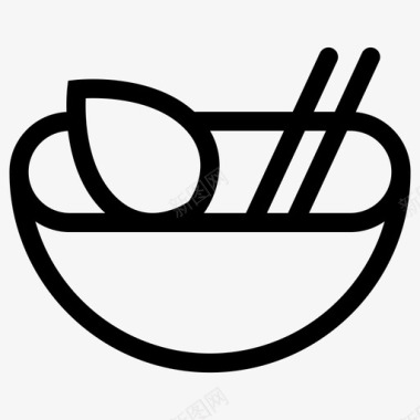 沙拉碗筷子图标图标
