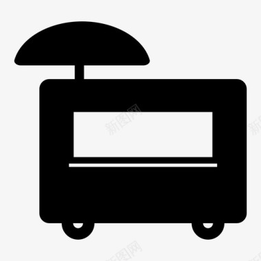 小贩食品车热狗车图标图标