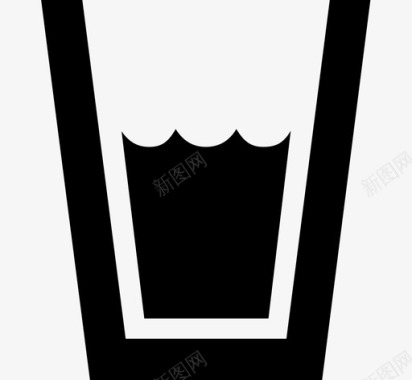 饮料半满杯半空杯图标图标
