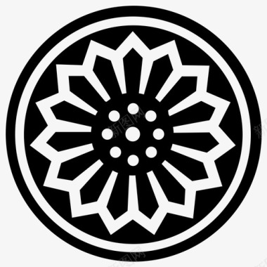 韩国图案徽章花卉图标图标
