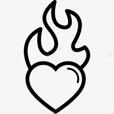 心在火焰上燃烧形状随机图标图标