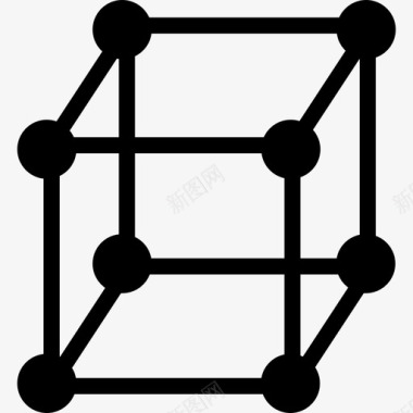 立方分子形状科学技术图标图标