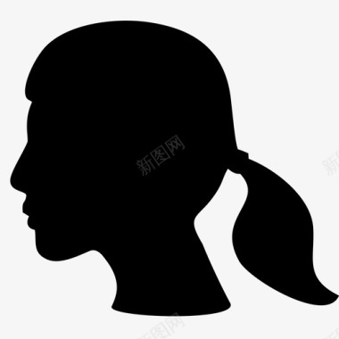 女性头像轮廓女性用户侧面轮廓图标图标