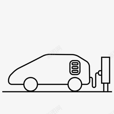 电动汽车绿色环保能源充电图标图标