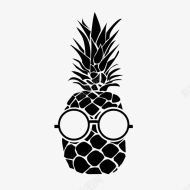 水果热带椰子时髦的菠萝时髦的水果书呆子图标图标