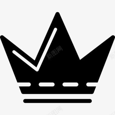 皇冠轮廓与白色细节和尖尖尖皇冠图标图标