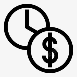 简单节约时间就是金钱金钱时间节约图标高清图片