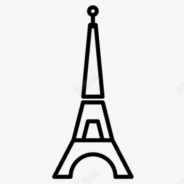埃菲尔铁塔旅游景点巴黎图标图标
