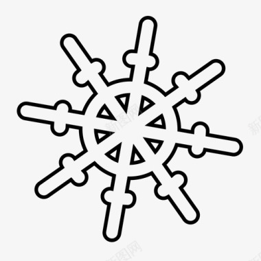 冬天的雪花雪花寒冷水晶图标图标