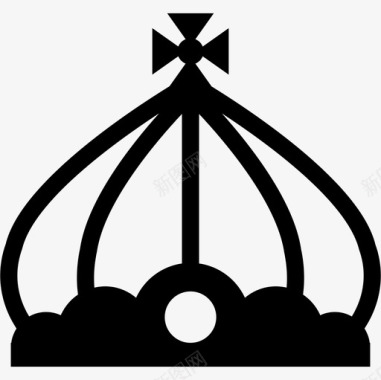 皇室复古皇冠顶部有一个小十字架形状皇冠图标图标