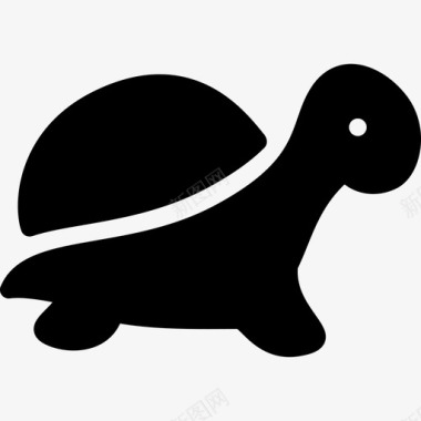 海龟游泳实心图标图标